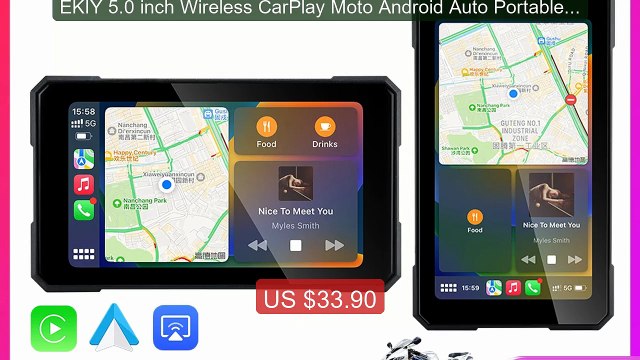 EKIY 5.0 inch Wireless CarPlay Moto Android Auto Portable Digi... Best Buy 2026 | Great Quality!