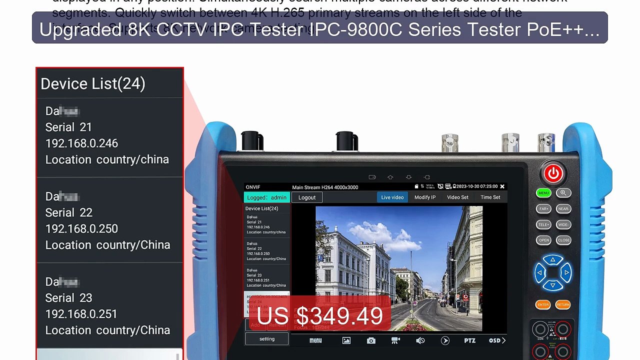 Upgraded 8K CCTV IPC Tester IPC-9800C Series Tester PoE++ P... -- Top Pick 2026 | Unbeatable Price!