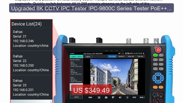 Upgraded 8K CCTV IPC Tester IPC-9800C Series Tester PoE++ P... Top Pick 2026 | Unbeatable Price!