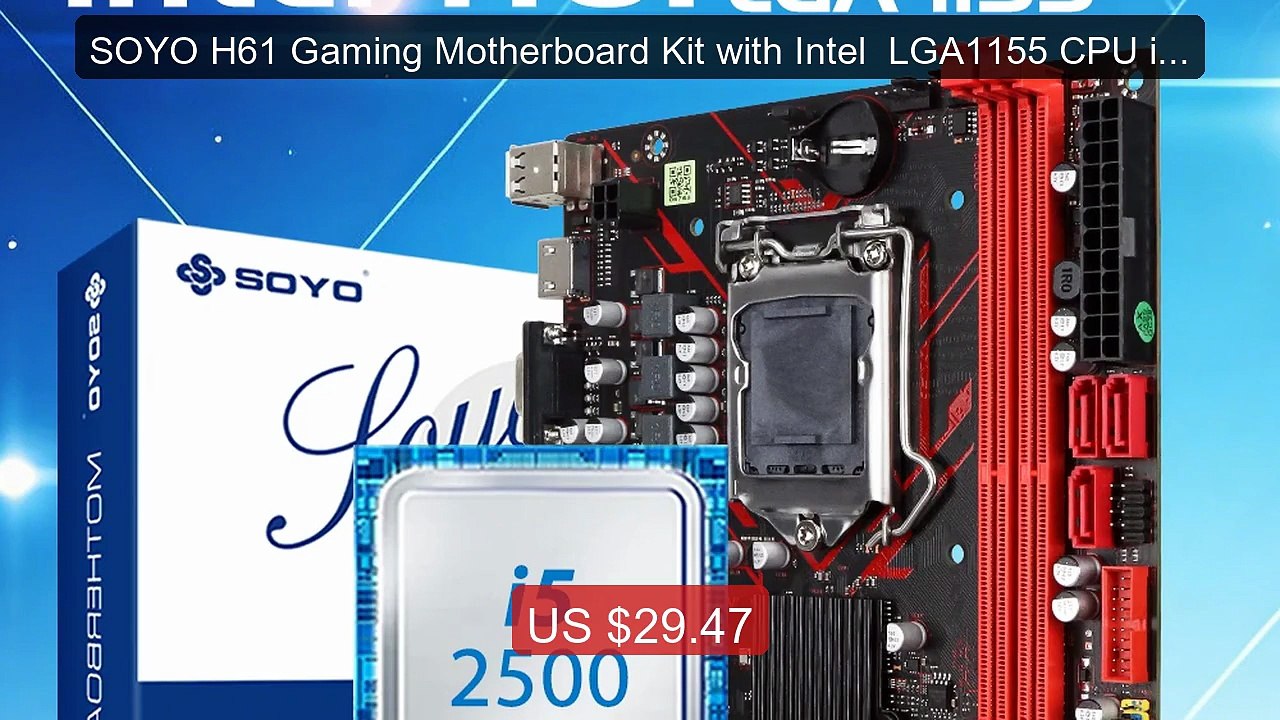 SOYO H61 Gaming Motherboard Kit with Intel  LGA1155 CPU i5 2500 DDR... -- Top Rated 2026 | Buy Now!