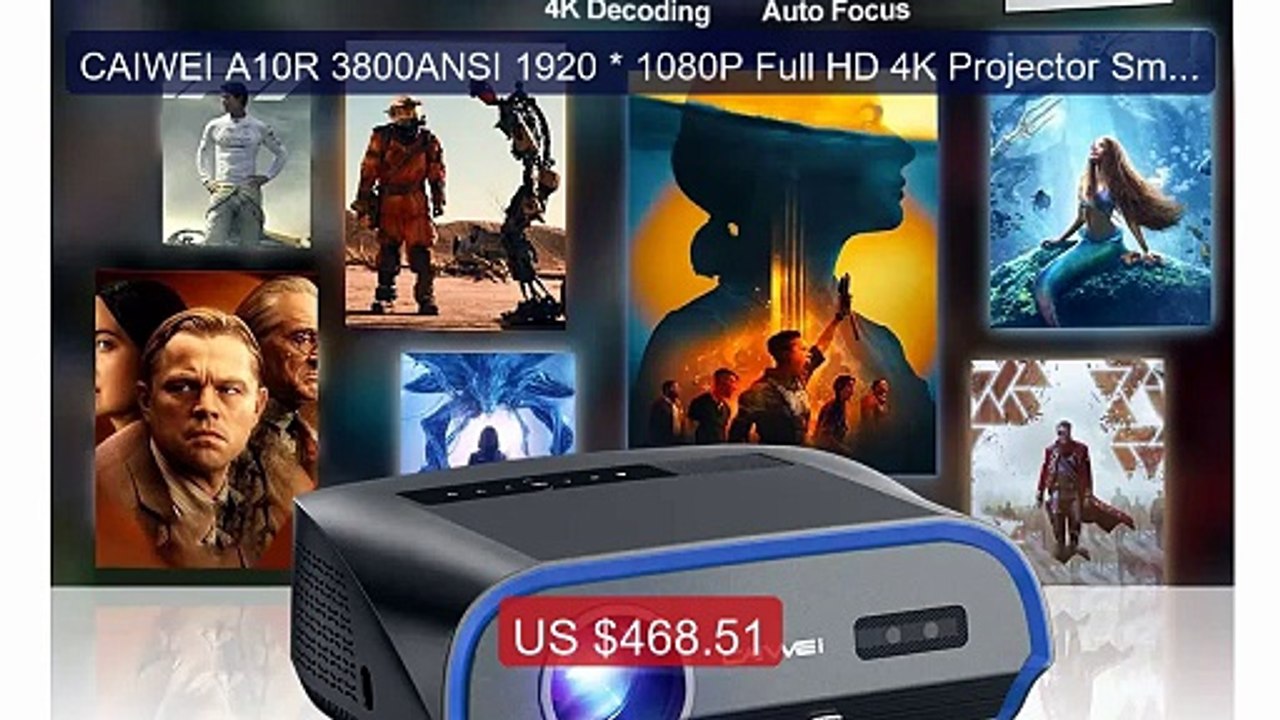 CAIWEI A10R 3800ANSI 1920 * 1080P Full HD 4K Projector Smart Andro... -- Best Deal 2026 | Shop Now!