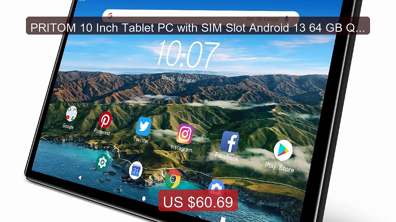 PRITOM 10 Inch Tablet PC with SIM Slot Android 13 64 GB Quad Core T... -- Top Rated 2026 | Buy Now!