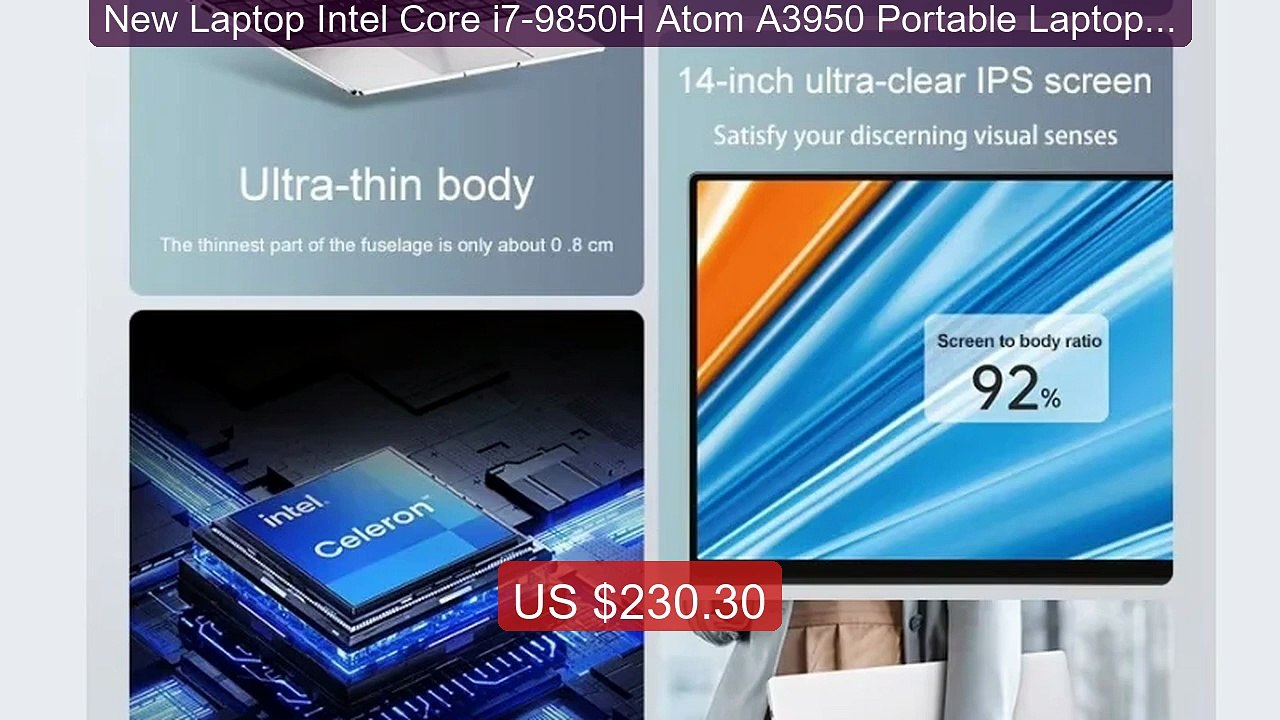 New Laptop Intel Core i7-9850H Atom A3950 Portable Laptop Wind... -- Hot Deal 2026 | Limited Offer!