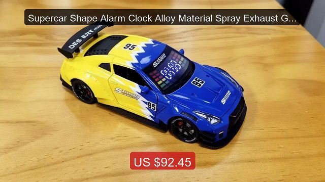 Supercar Shape Alarm Clock Alloy Material Spray Exhaust Gas Functi... Best Deal 2026 | Shop Now!