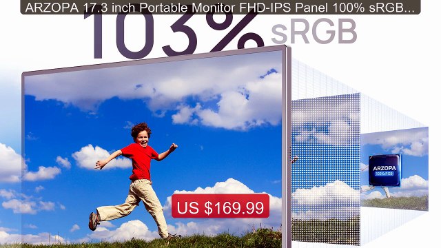 ARZOPA 17.3 inch Portable Monitor FHD-IPS Panel 100% sRGB Seco... Hot Deal 2026 | Limited Offer!