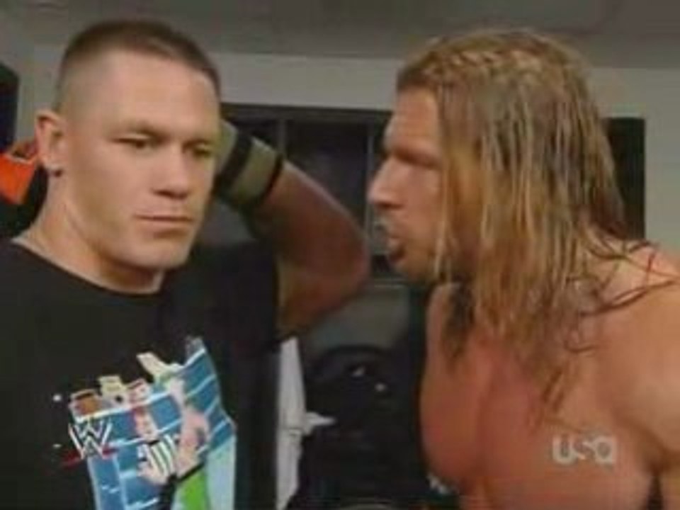 Triple H & Cena Backstage w/ Rey - Raw 6/23/08