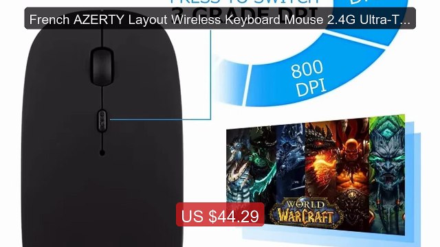 French AZERTY Layout Wireless Keyboard Mouse 2.4G Ultra-Thin E... Hot Deal 2026 | Limited Offer!