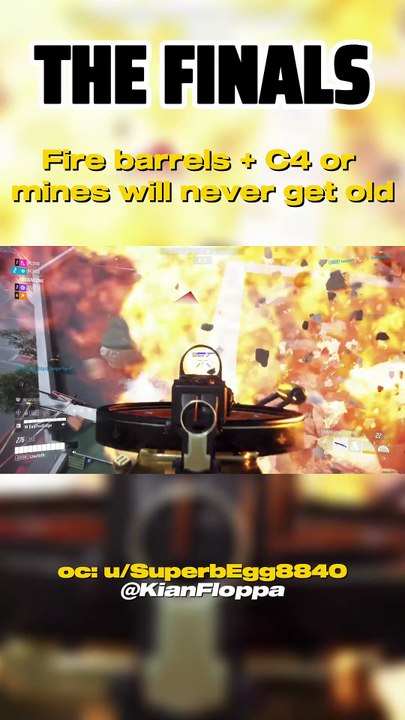 Fire barrels + C4 or mines will never get old 🔥 #thefinalsgame #gaming #gamingshorts