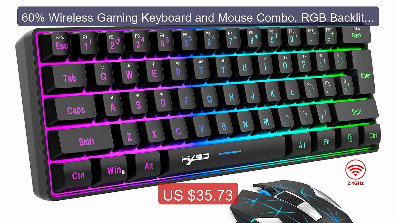 60% Wireless Gaming Keyboard and Mouse Combo, RGB Backlit Quie... -- Best Buy 2026 | Great Quality!