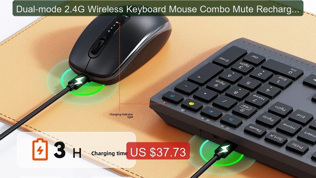 Dual-mode 2.4G Wireless Keyboard Mouse Combo Mute Rechargeable... Hot Deal 2026 | Limited Offer!