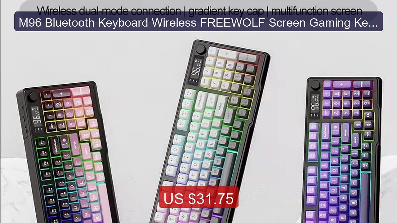 M96 Bluetooth Keyboard Wireless FREEWOLF Screen Gaming Keyboard,El... -- Best Deal 2026 | Shop Now!