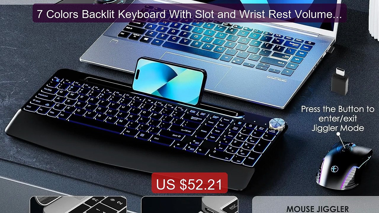 7 Colors Backlit Keyboard With Slot and Wrist Rest Volume Knob Keyb... -- Top Rated 2026 | Buy Now!
