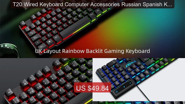 T20 Wired Keyboard Computer Accessories Russian Spanish Key... Top Pick 2026 | Unbeatable Price!