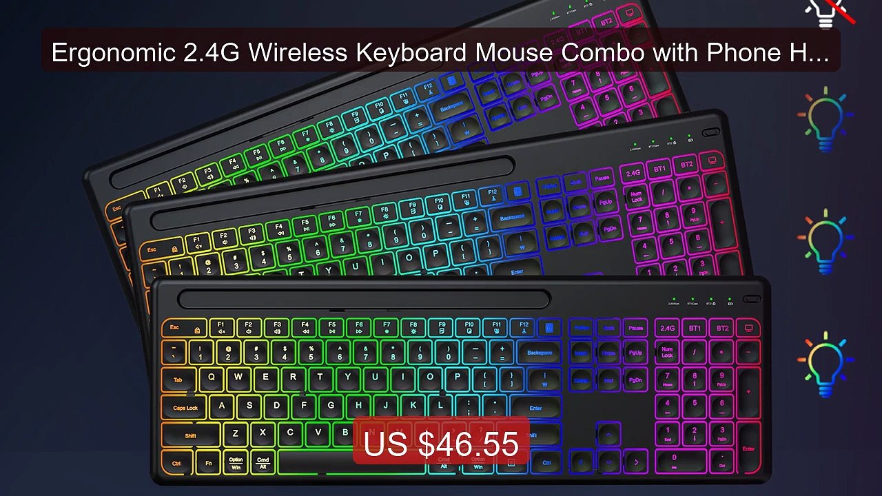 Ergonomic 2.4G Wireless Keyboard Mouse Combo with Phone Holder 1600... -- Top Rated 2026 | Buy Now!