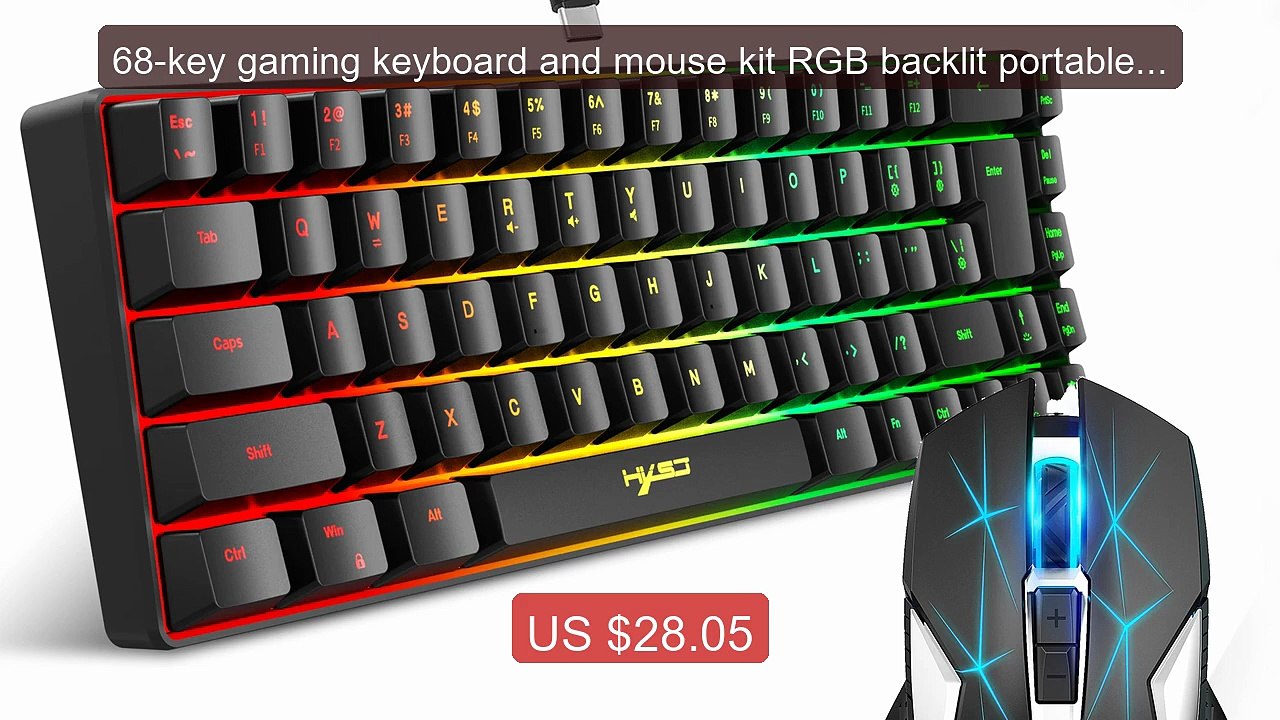 68-key gaming keyboard and mouse kit RGB backlit portable game wire... -- Top Rated 2026 | Buy Now!