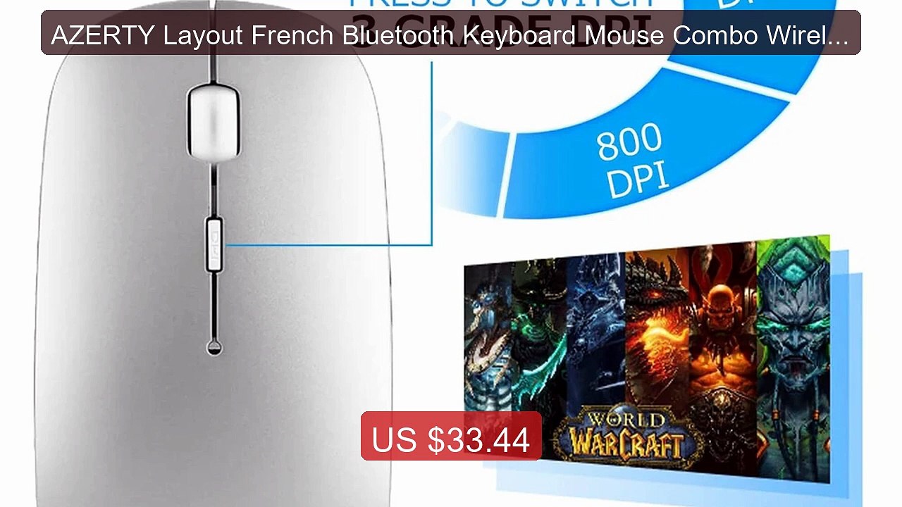 AZERTY Layout French Bluetooth Keyboard Mouse Combo Wireless M... -- Best Buy 2026 | Great Quality!