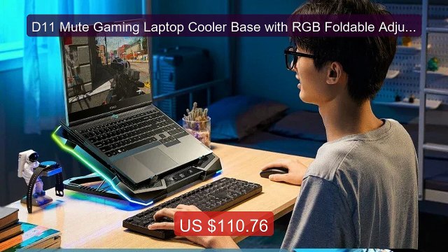 D11 Mute Gaming Laptop Cooler Base with RGB Foldable Adjustable He... Best Deal 2026 | Shop Now!
