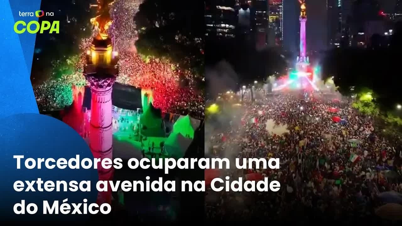 Torcedores mexicanos invadem avenida após vitória sobre Coreia do Sul