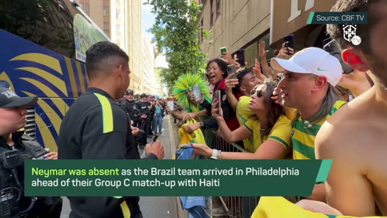 Neymar-less Brazil arrive in Philadelphia