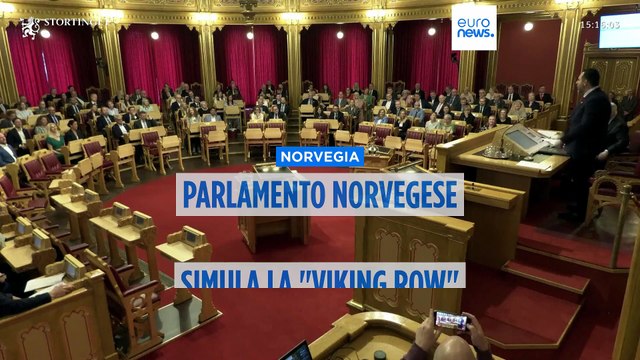 Il Parlamento norvegese fa la Viking row per sostenere la squadra ai Mondiali