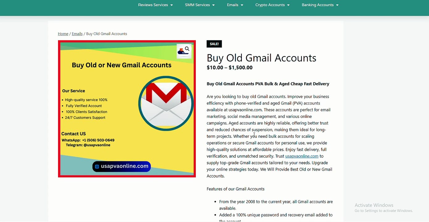 Buy Old Gmail Account Aged