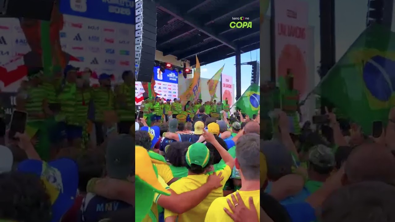 Movimento Verde e Amarelo agita torcida brasileira no pré-jogo nos EUA #shorts
