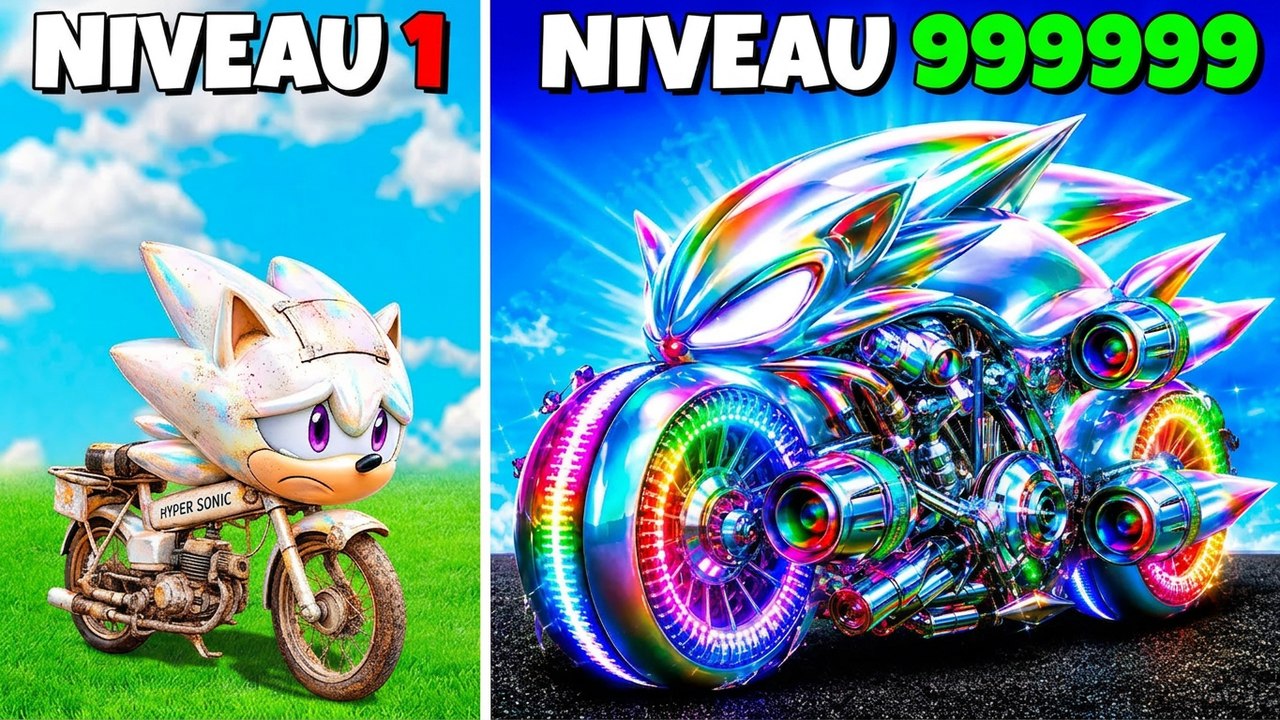 La moto de Hyper Sonic passe du niveau 1 au niveau 1 000 000 dans GTA 5 avec le mod Sonic Movie !