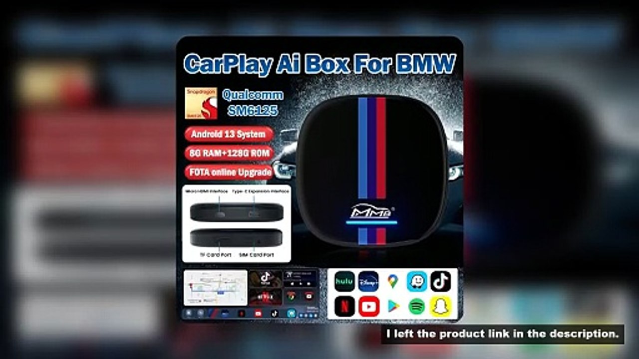 MMB Android 13.0 CarPlay Ai Box For BMW CarPlay Tv Box QCM6125 8 Cores 8+128GB 4GLTE Car Accessories