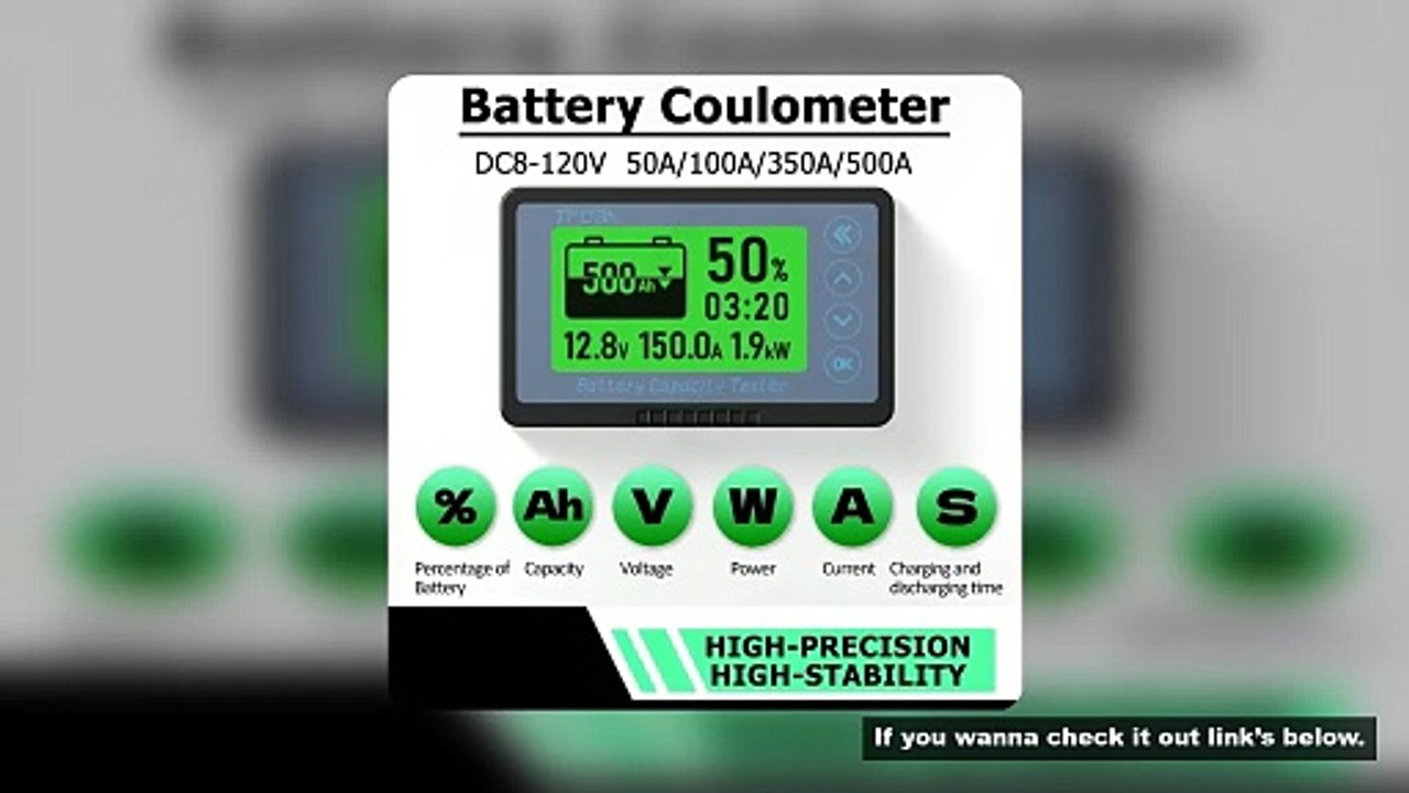 TF03K Coulomb Counter Meter DC8-120V Battery Capacity Indicator Voltage Current Monitor Lithium for