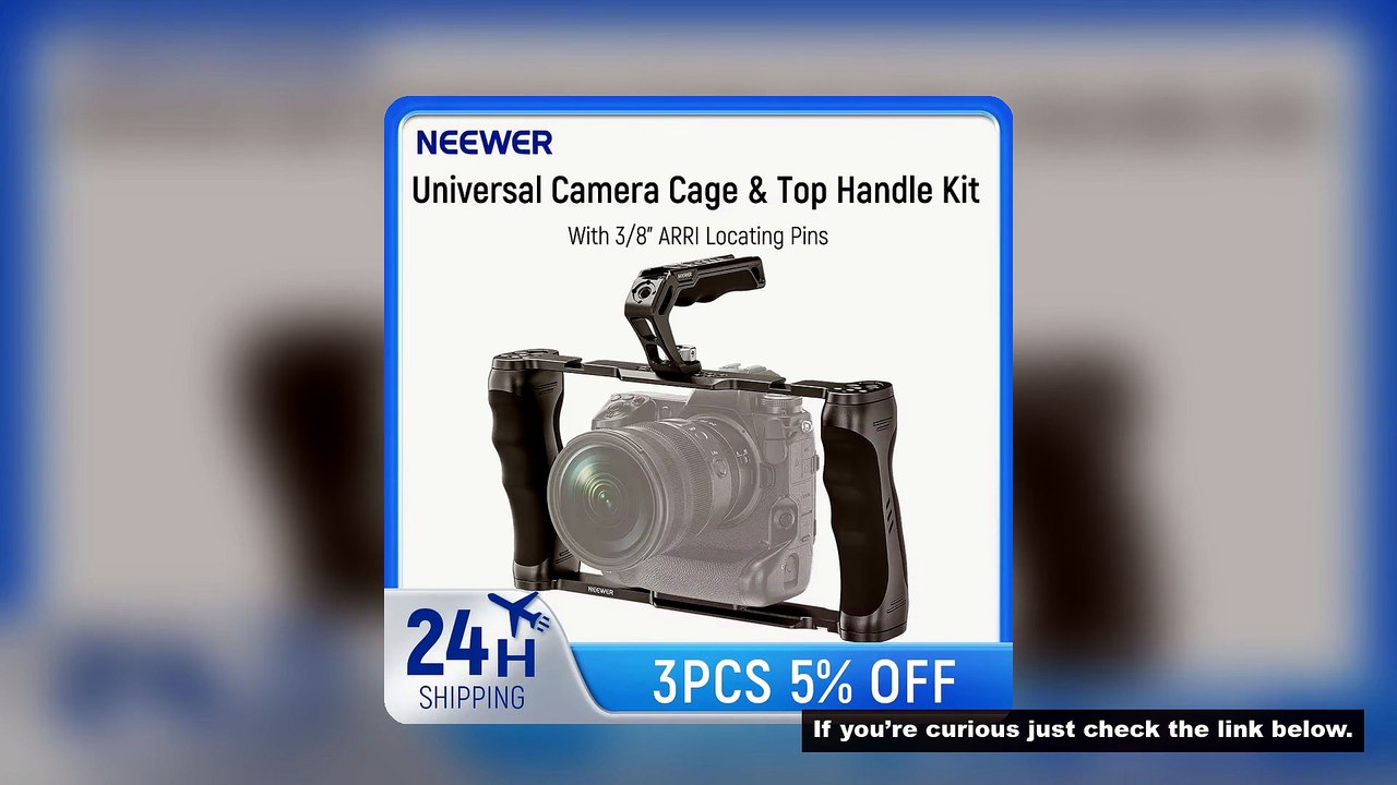 NEEWER Universal Camera Cage & Top Handle with 3/8" ARRI Locating Kit Video Rig Camera Stabilizer wi