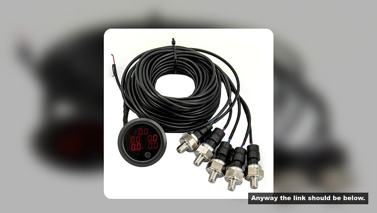 Universal 5 in 1 Digital Display Air Pressure Gauge for Air Suspension With 5 Pcs 1/8 NPT Sensors Ca