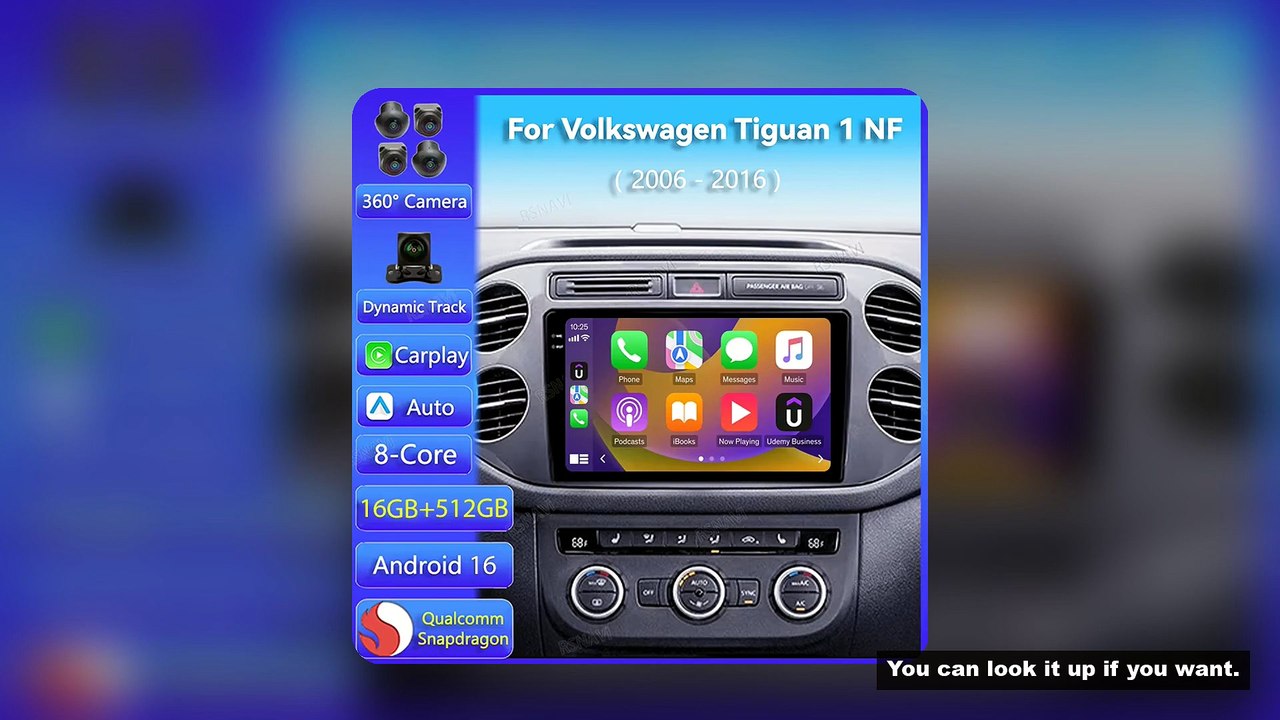 Android 16 Carplay Car Radio GPS For VW Volkswagen Tiguan 1 NF 2006 - 2016 Multimedia Player 2K Scre