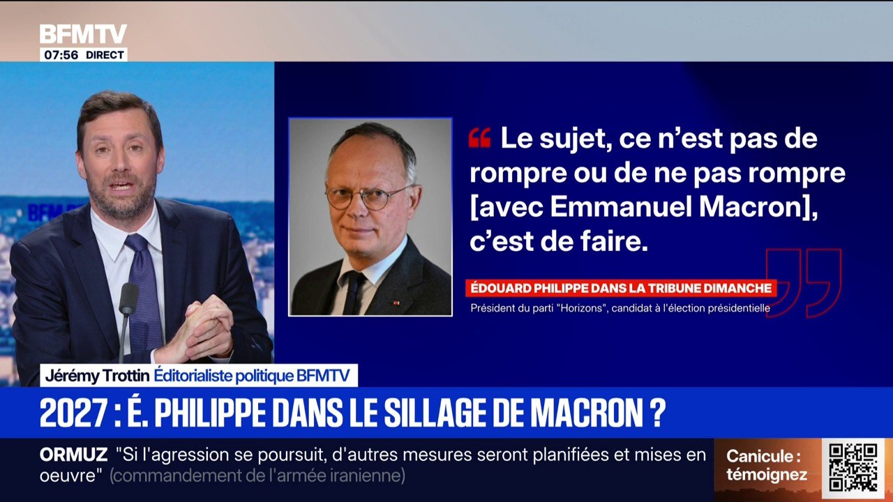 "Le sujet, ce n'est pas de rompre ou de ne pas rompre" avec le macronisme, "c'est de faire": Édouard Philippe veut un grand rassemblement de la droite et du centre pour 2027