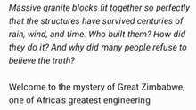 THE LOST ENGINEERING SECRETS OF GREAT ZIMBABWE