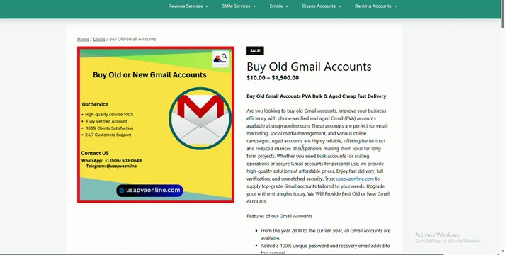 Buy Old Gmail Accounts PVA Bulk & Aged Cheap Fast Delivery