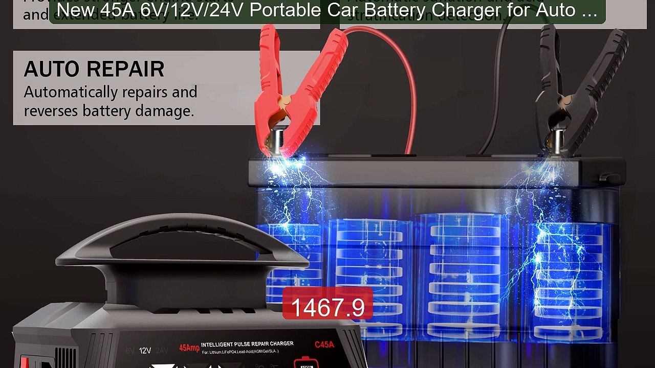 New 45A 6V/12V/24V Portable Car Battery Charger for Auto Moto... -- Amazing Value 2026 | Must Have!