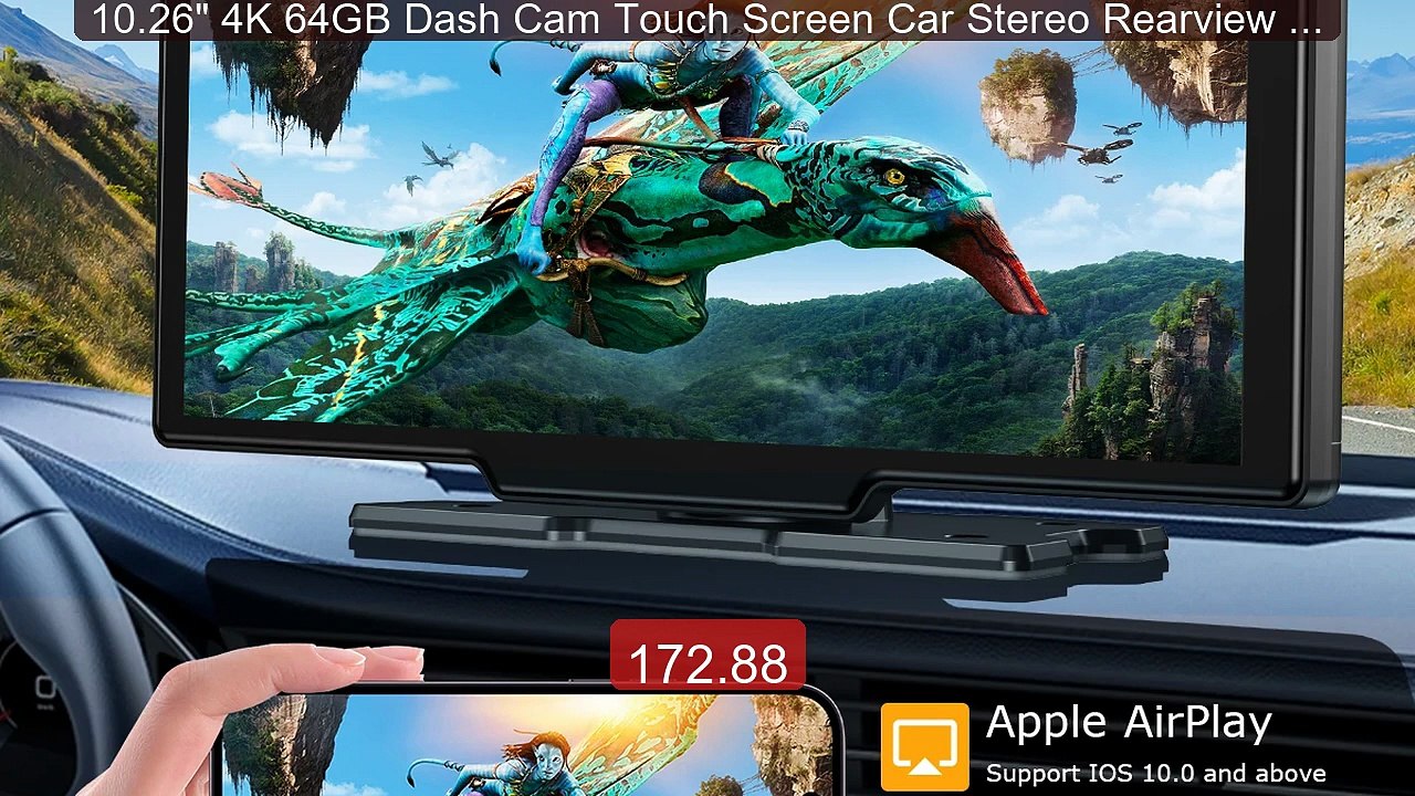 10.26" 4K 64GB Dash Cam Touch Screen Car Stereo Rearview Wi... -- Top Pick 2026 | Unbeatable Price!