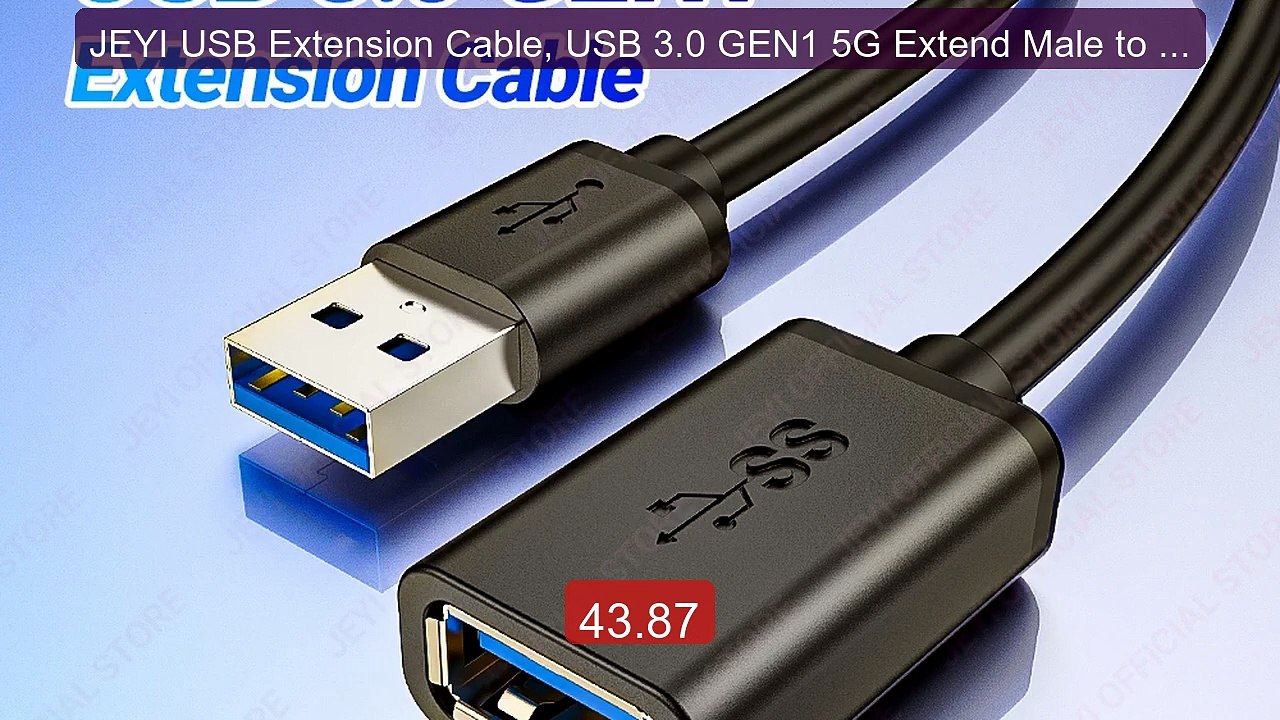 JEYI USB Extension Cable, USB 3.0 GEN1 5G Extend Male to Femal... -- Hot Deal 2026 | Limited Offer!
