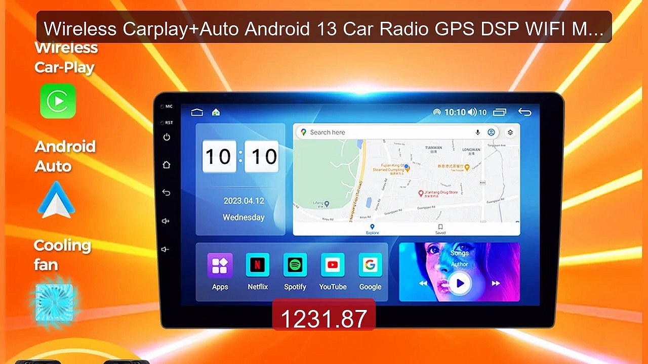 Wireless Carplay+Auto Android 13 Car Radio GPS DSP WIFI Multim... -- Best Buy 2026 | Great Quality!
