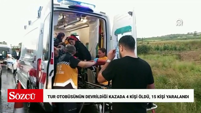 Isparta'da tur otobüsünün devrildiği kazada 4 kişi öldü, 15 kişi yaralandı
