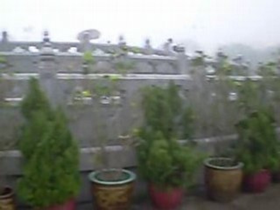 Le Temple du grand Bouddha de Hong Kong sous la pluie