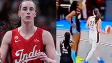 Caitlin Clark waves Angel Reese away after heated on-court exchange