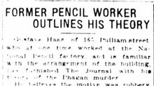 Thursday, 29th May 1913 Former Pencil Worker Outlines His Theory