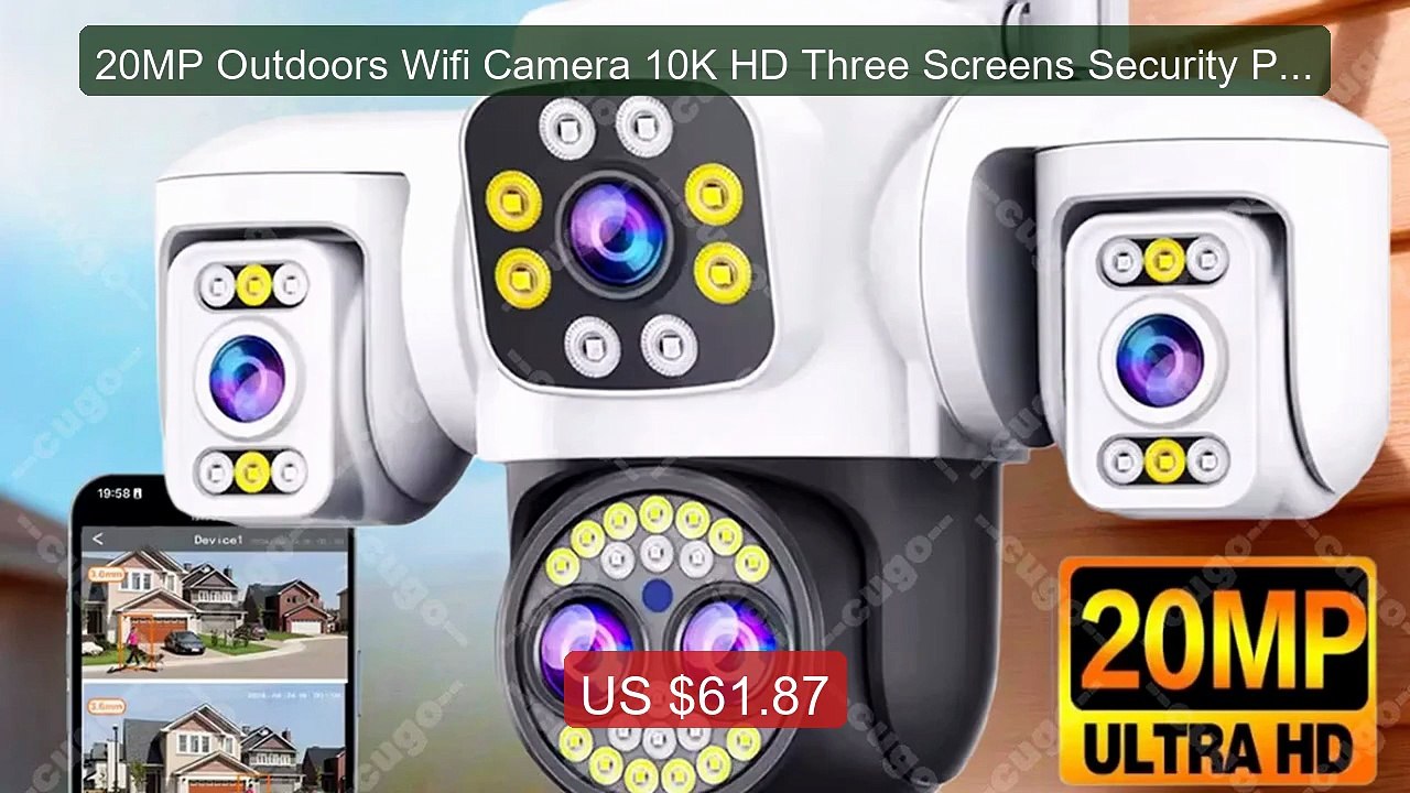 20MP Outdoors Wifi Camera 10K HD Three Screens Security PTZ I... -- Amazing Value 2026 | Must Have!