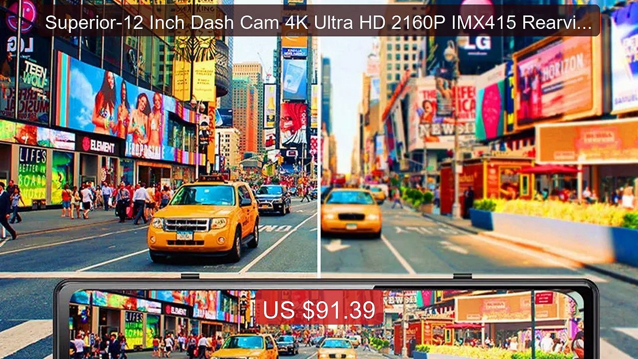 Superior-12 Inch Dash Cam 4K Ultra HD 2160P IMX415 Rearview M... -- Amazing Value 2026 | Must Have!