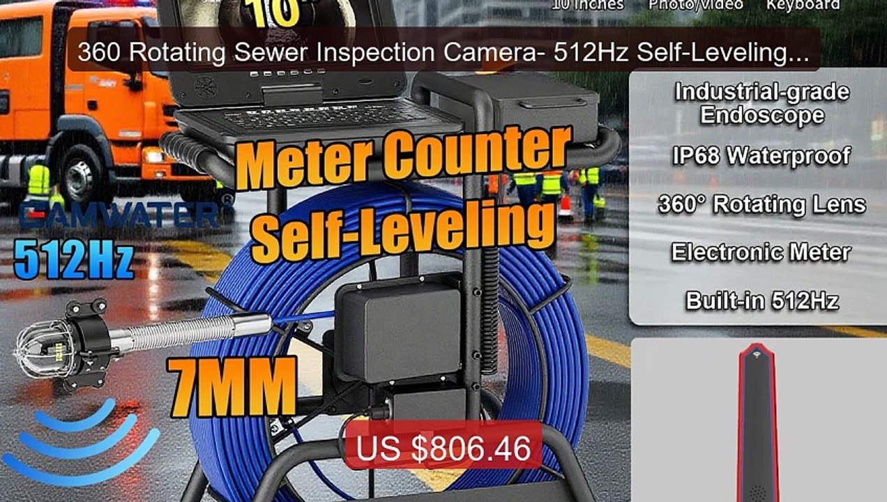 360 Rotating Sewer Inspection Camera- 512Hz Self-Leveling Sewe... -- Hot Deal 2026 | Limited Offer!