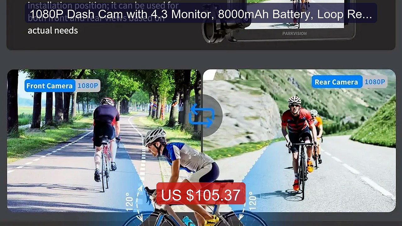 1080P Dash Cam with 4.3 Monitor, 8000mAh Battery, Loop Recording, ... -- Best Deal 2026 | Shop Now!