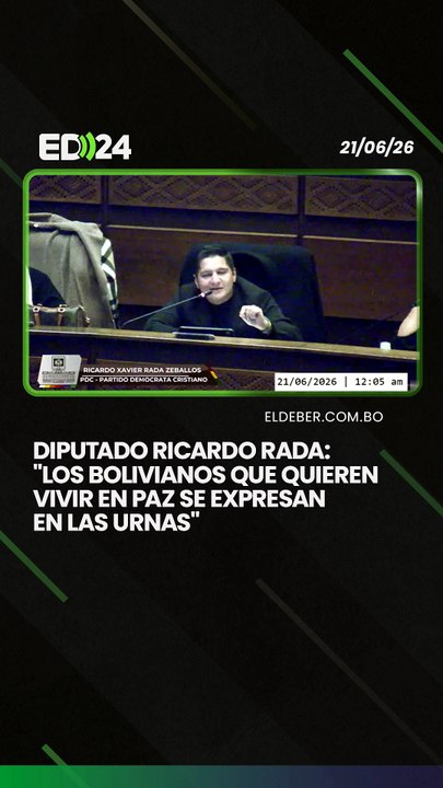Diputado ricardo Rada: "Los bolivianos que quieren vivir en paz se expresan en las urnas"