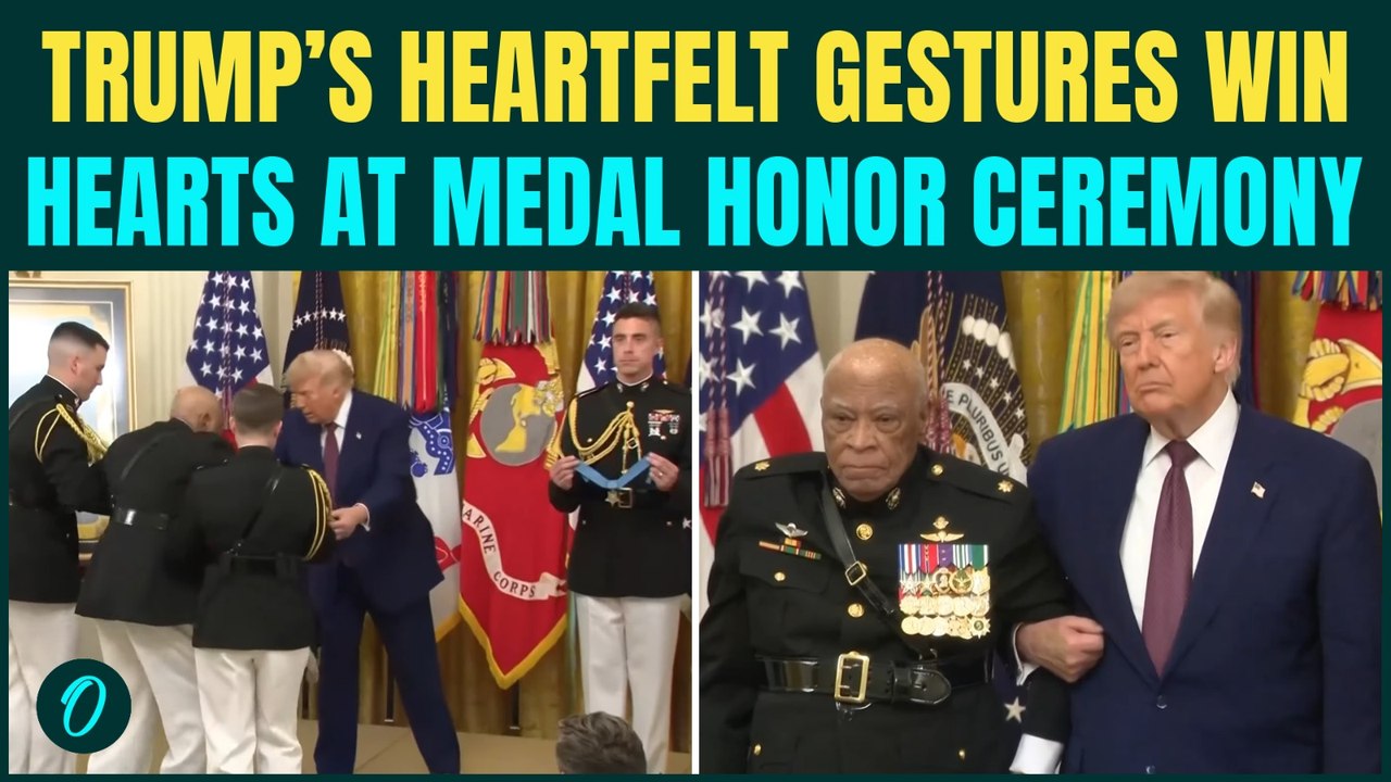 Trump HELPS 88-Year-Old Maj. James Capers Jr. Climb Stairs, Links Arms At Medal of Honor Ceremony