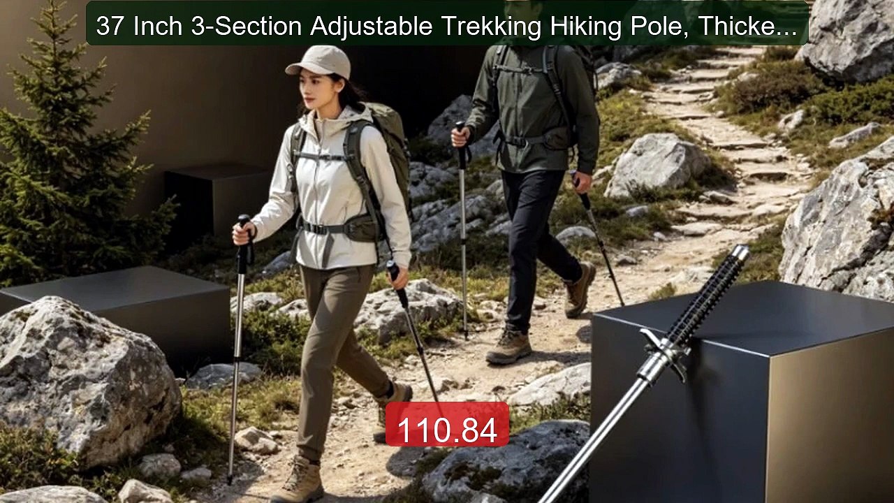 37 Inch 3-Section Adjustable Trekking Hiking Pole, Thickened Sturdy... -- Top Rated 2026 | Buy Now!